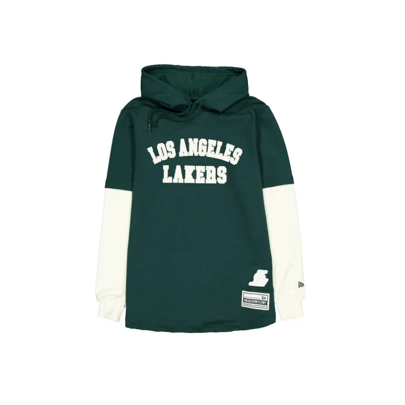 Los Angeles Lakers Dark Green Logo Select Hooded T-Shirt sold by New Era