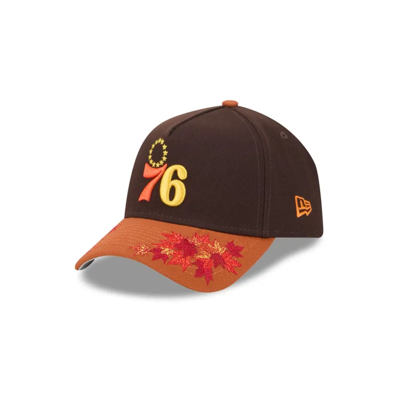 Philadelphia 76ers Fall Foliage 9FORTY A-Frame Snapback Hat sold by New Era