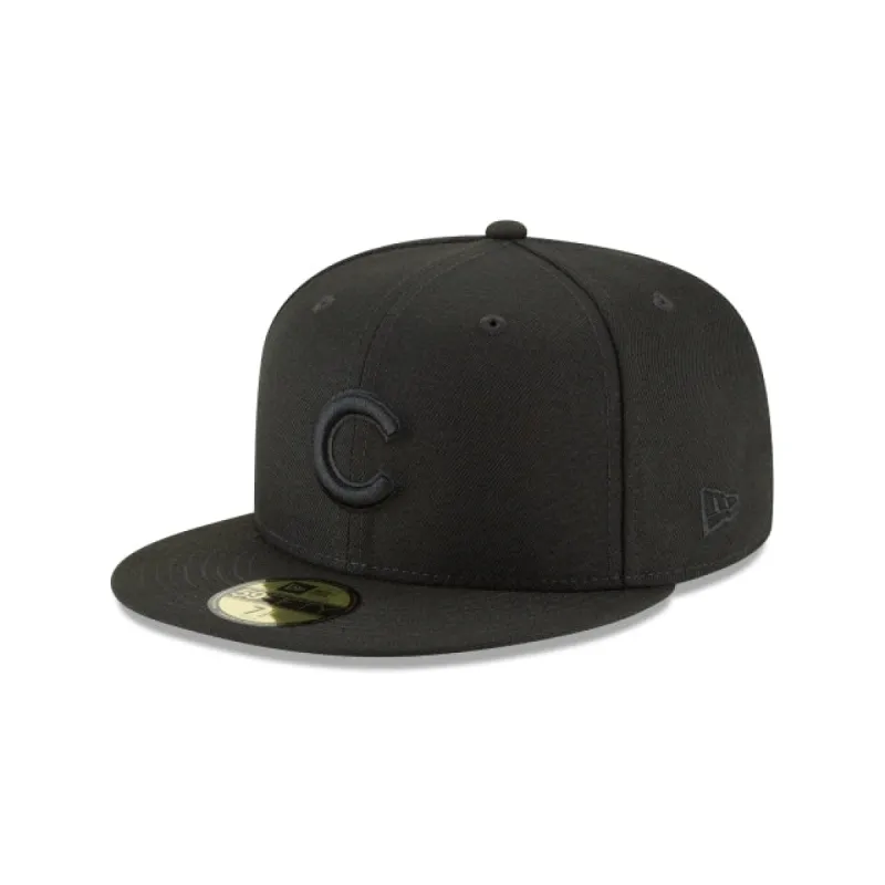 Chicago Cubs Blackout Basic 59FIFTY Fitted Hat sold by New Era