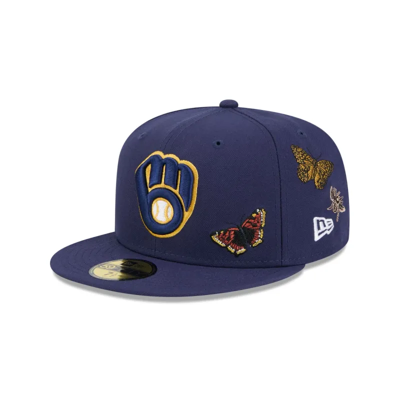 FELT x Milwaukee Brewers Navy 59FIFTY Fitted Hat sold by New Era