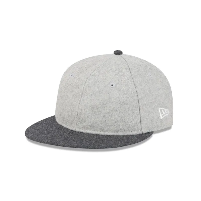 New Era Cap Heather Gray Melton Wool Retro Crown 59FIFTY Fitted Hat sold by New Era