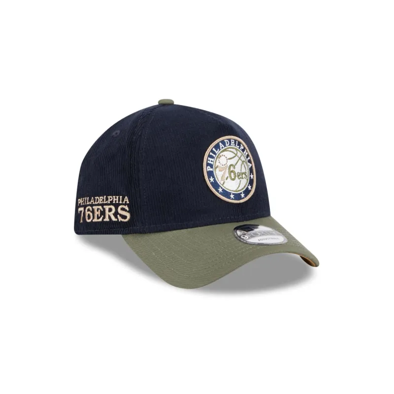 Philadelphia 76ers Navy 9FORTY A-Frame Snapback Hat sold by New Era