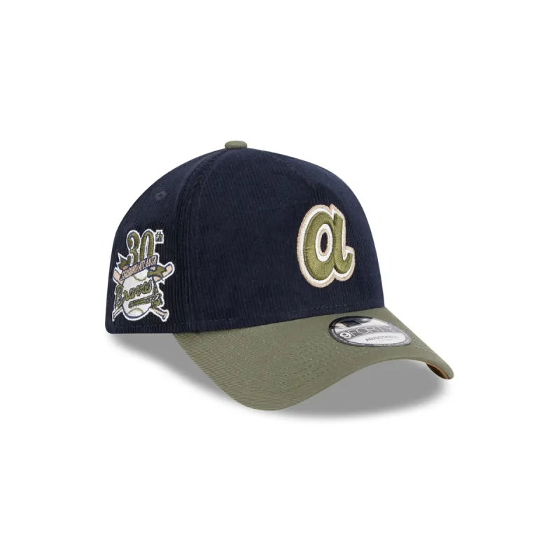 Atlanta Braves Navy 9FORTY A-Frame Snapback Hat sold by New Era