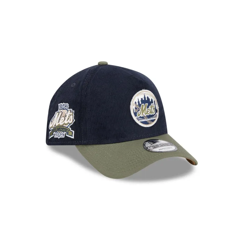 New York Mets Navy 9FORTY A-Frame Snapback Hat sold by New Era