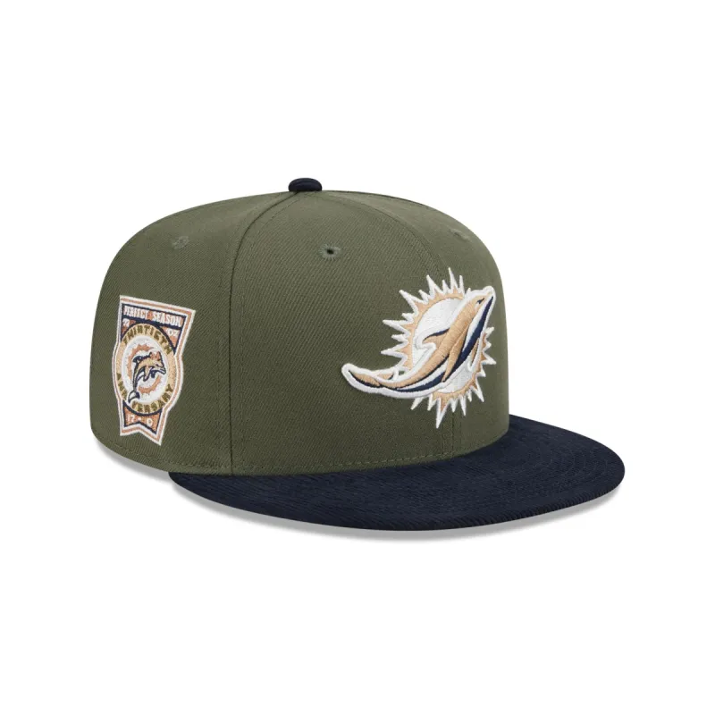 Miami Dolphins Olive Green 59FIFTY Fitted Hat sold by New Era