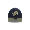Detroit Lions Navy 9FORTY A-Frame Snapback Hat sold by New Era