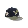 Detroit Lions Navy 9FORTY A-Frame Snapback Hat sold by New Era