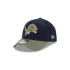 Detroit Lions Navy 9FORTY A-Frame Snapback Hat sold by New Era