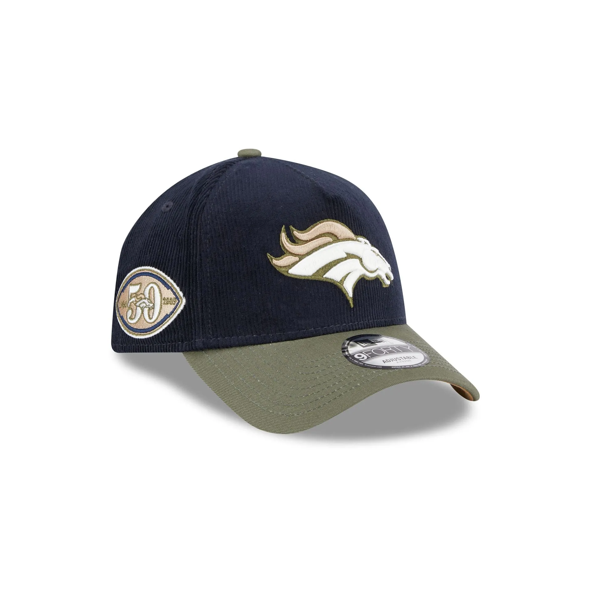 Denver Broncos Navy 9FORTY A-Frame Snapback Hat sold by New Era