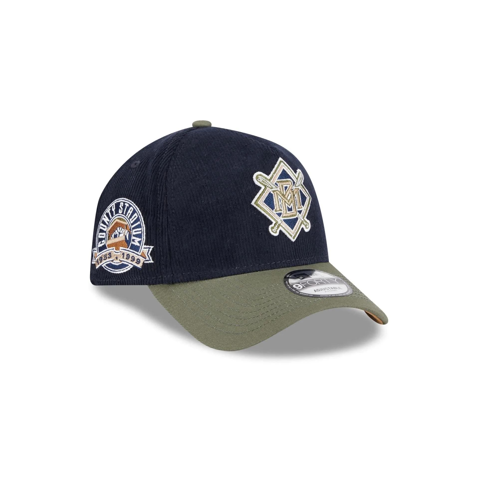 Milwaukee Brewers Navy 9FORTY A-Frame Snapback Hat sold by New Era