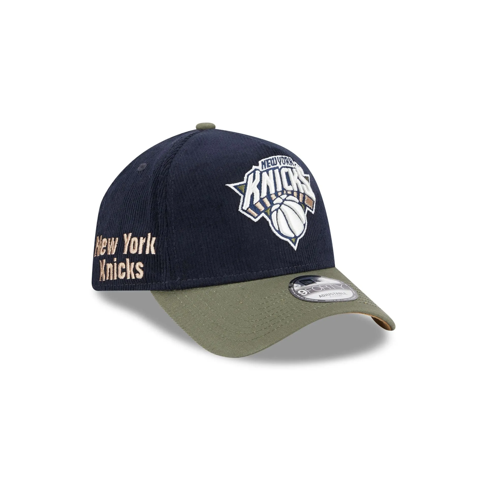 New York Knicks Navy 9FORTY A-Frame Snapback Hat sold by New Era