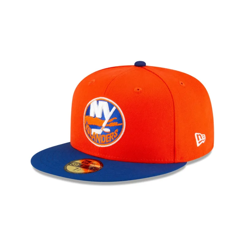 New York Islanders Orange 59FIFTY Fitted Hat made by New Era