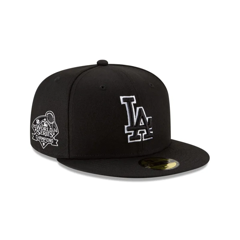 Los Angeles Dodgers World Series Champions Black Outlined 59FIFTY Fitted Hat sold by New Era