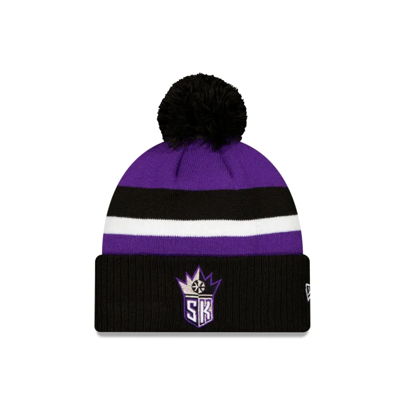 Sacramento Kings Classic Edition Black Pom Knit Hat sold by New Era