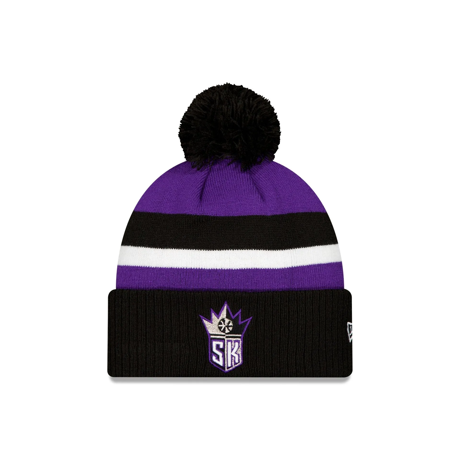 Sacramento Kings Classic Edition Black Pom Knit Hat sold by New Era