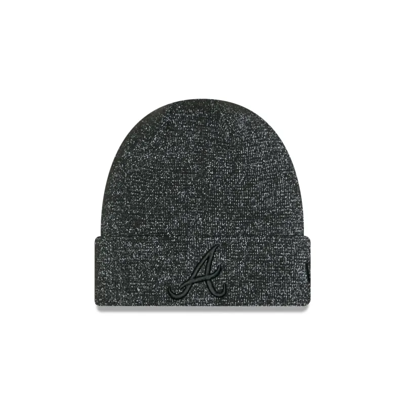 Atlanta Braves Reflective Black Knit Beanie sold by New Era