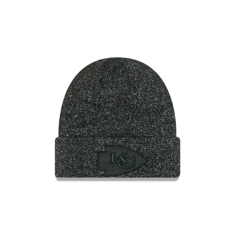 Kansas City Chiefs Reflective Black Knit Beanie sold by New Era