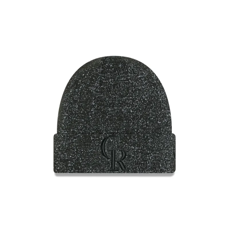 Colorado Rockies Reflective Black Knit Beanie sold by New Era