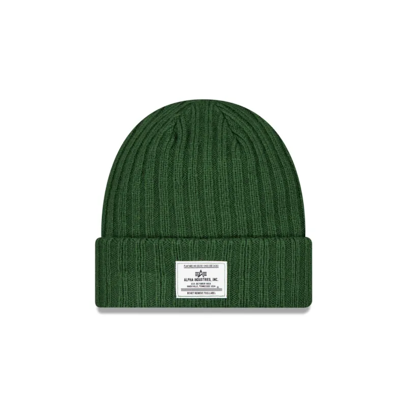 Alpha Industries x New Era Green Cuff Knit Hat sold by New Era