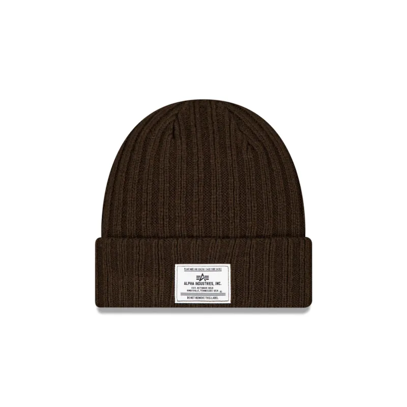 Alpha Industries x New Era Brown Cuff Knit Hat sold by New Era