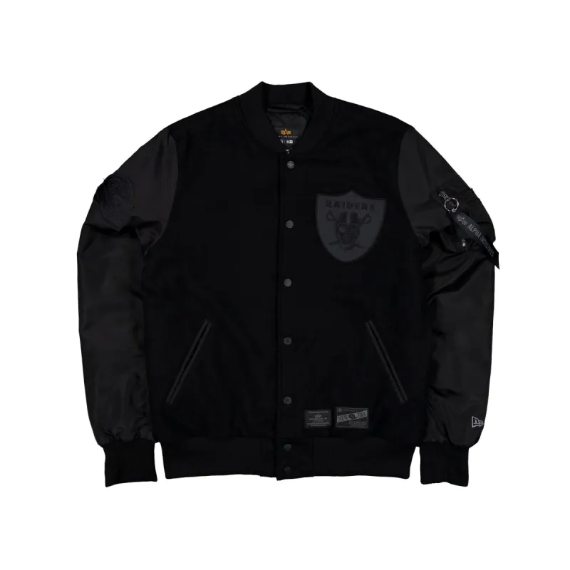 Alpha Industries x Las Vegas Raiders MA-1 Wool Varsity Jacket Black sold by New Era