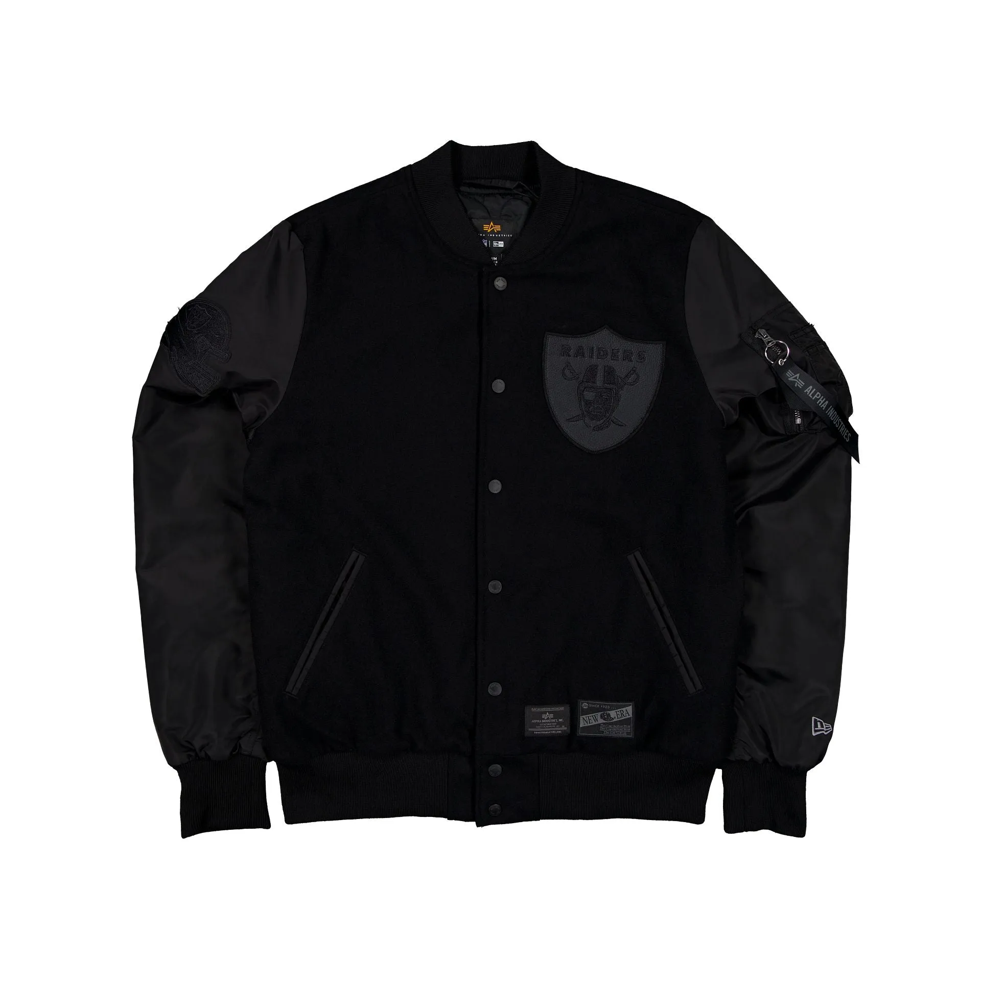 Alpha Industries x Las Vegas Raiders MA-1 Wool Varsity Jacket Black sold by New Era