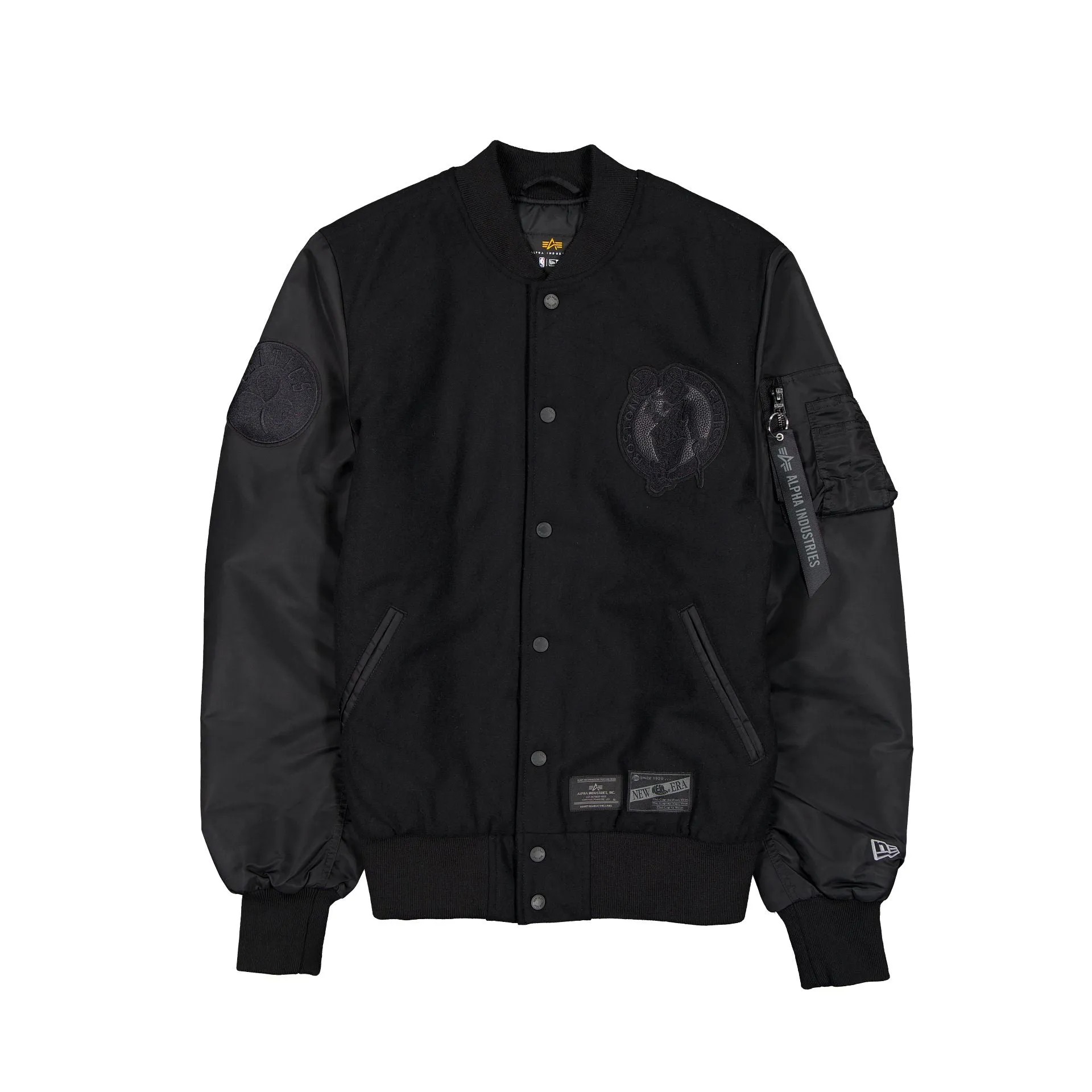 Alpha Industries x Boston Celtics MA-1 Wool Varsity Jacket Black sold by New Era