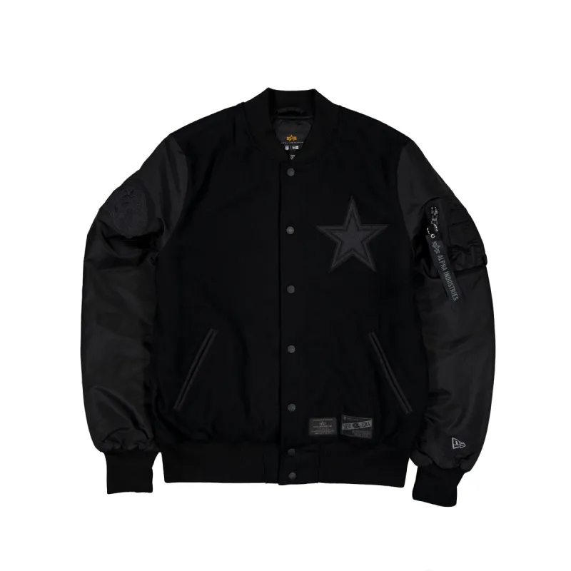 Alpha Industries x Dallas Cowboys MA-1 Wool Varsity Jacket Black sold by New Era