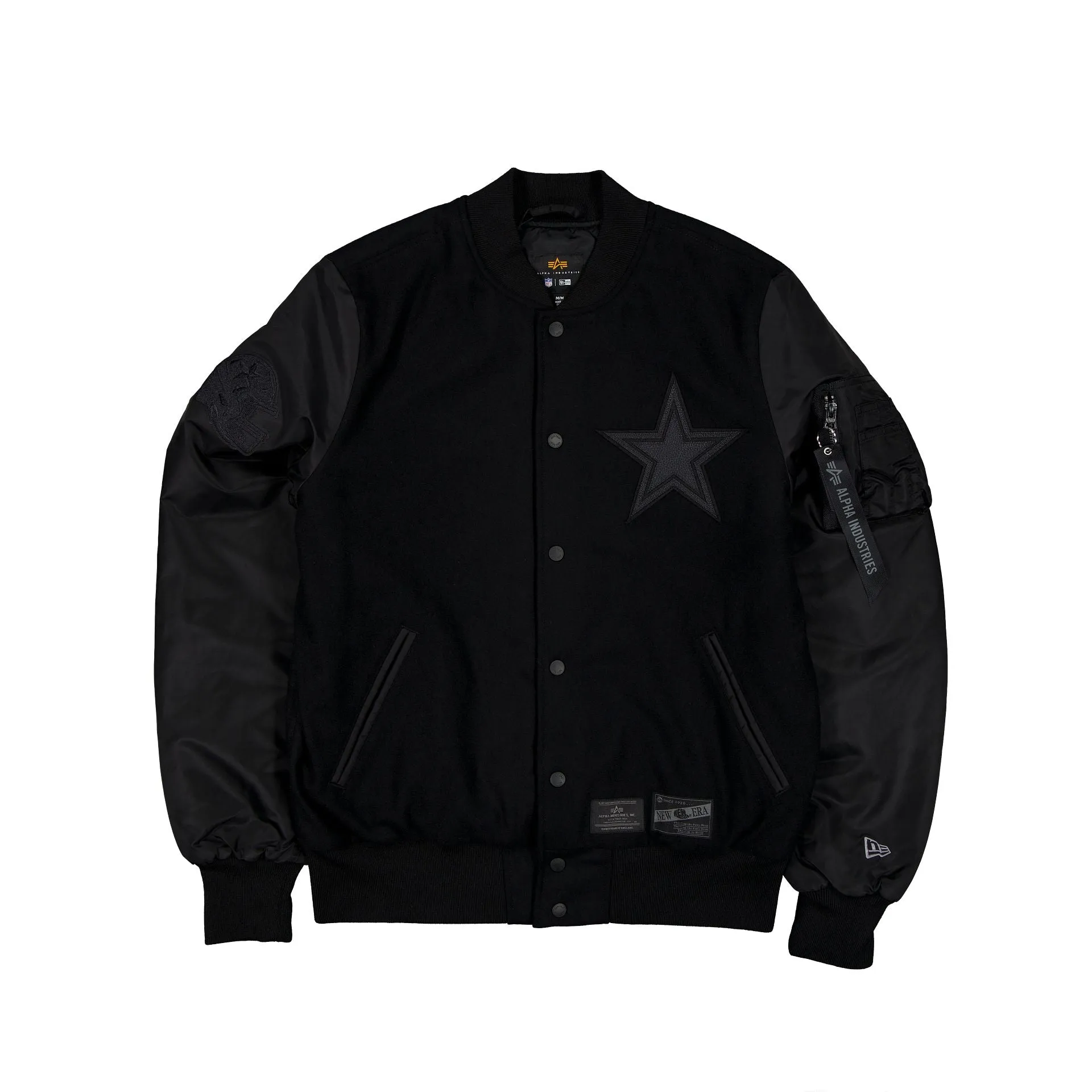 Alpha Industries x Dallas Cowboys MA-1 Wool Varsity Jacket Black sold by New Era
