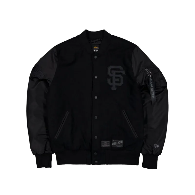 Alpha Industries x San Francisco Giants MA-1 Wool Varsity Jacket Black sold by New Era