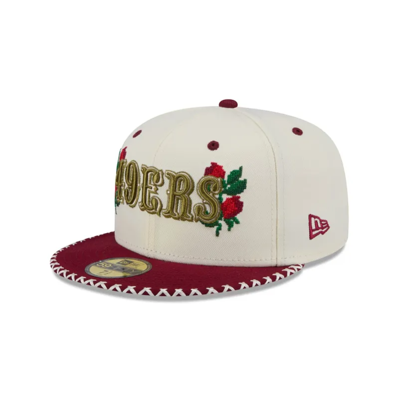San Francisco 49ers Novelty Stitch 59FIFTY Fitted Hat made by New Era
