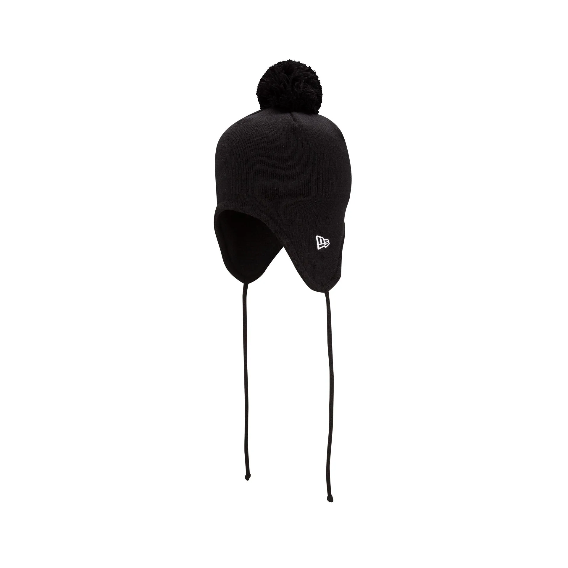 New Era Cap Black Pom Knit Ear Flap Hat sold by New Era