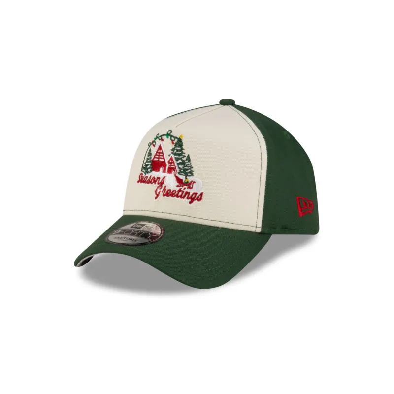 New Era Cap Seasonal Staples Seasons Greetings 9FORTY A-Frame Trucker Hat sold by New Era