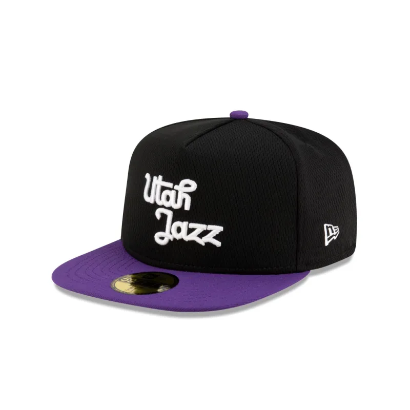 Utah Jazz Dashmark Mesh 59FIFTY A-Frame Fitted Hat sold by New Era