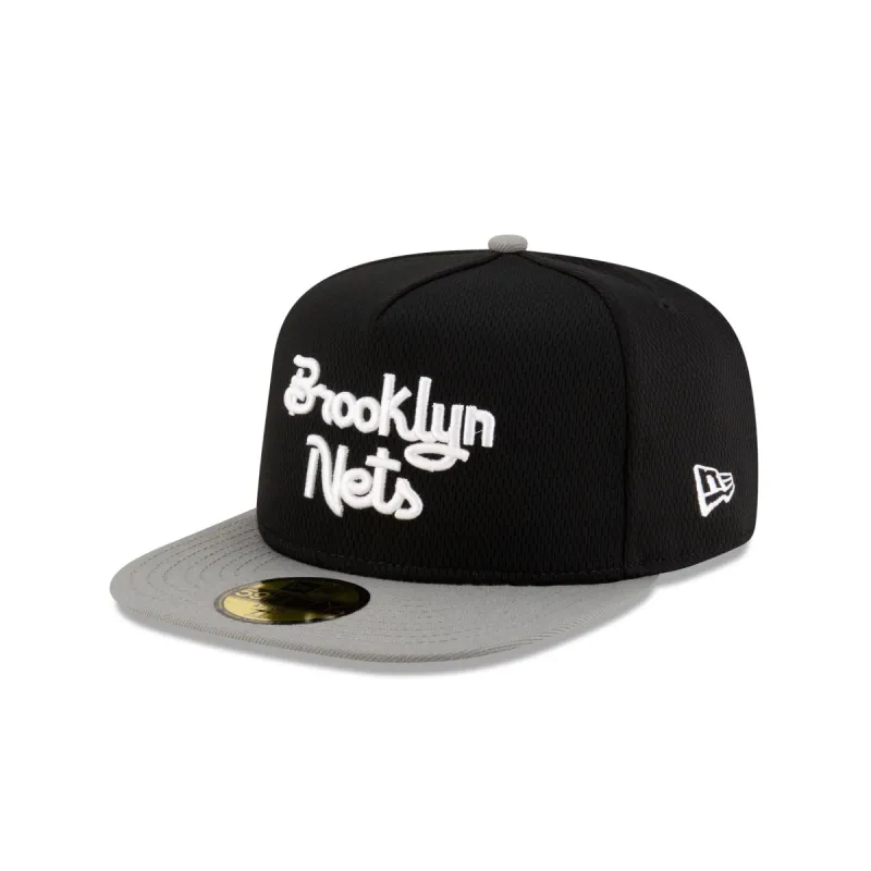 Brooklyn Nets Dashmark Mesh 59FIFTY A-Frame Fitted Hat sold by New Era