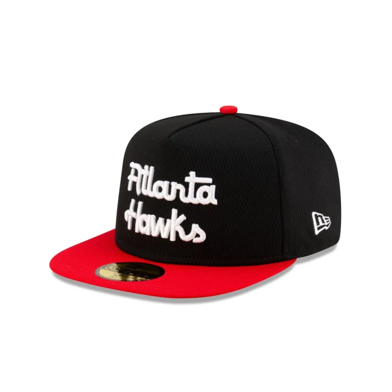 Atlanta Hawks Dashmark Mesh 59FIFTY A-Frame Fitted Hat sold by New Era
