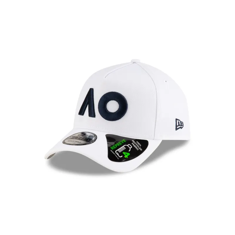 2025 Australian Open White 9FORTY A-Frame REPREVEĀ® Adjustable Hat sold by New Era