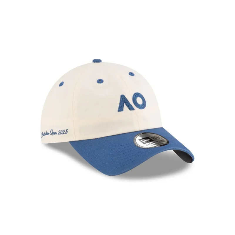 2025 Australian Open Cream Indigo Casual Classic Adjustable Hat sold by New Era