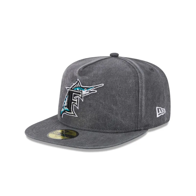 Miami Marlins Pigment Dye 59FIFTY A-Frame Fitted Hat sold by New Era