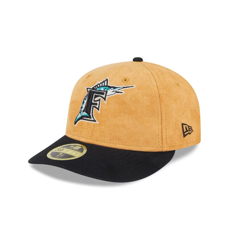 Miami Marlins Tan Texture Low Profile 59FIFTY Fitted Hat sold by New Era