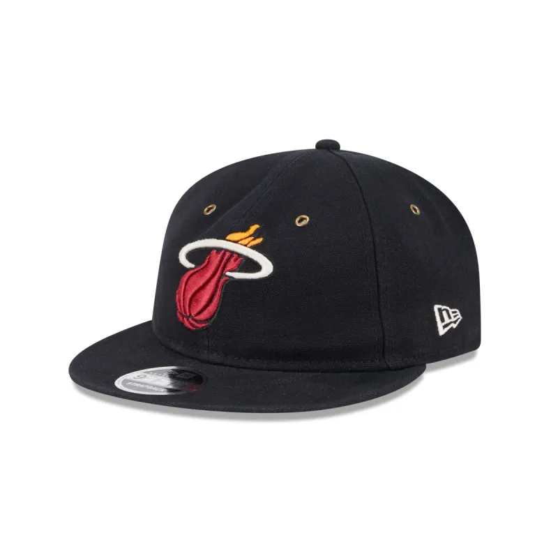 Miami Heat Cotton Canvas Retro Crown 9FIFTY Adjustable Hat sold by New Era