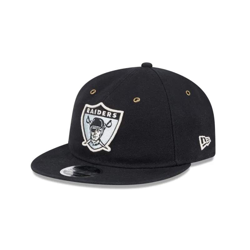 Las Vegas Raiders Cotton Canvas Retro Crown 9FIFTY Adjustable Hat sold by New Era