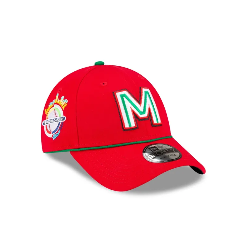 Mexico Baseball 2024 Caribbean Series Red 9FORTY Adjustable Hat sold by New Era