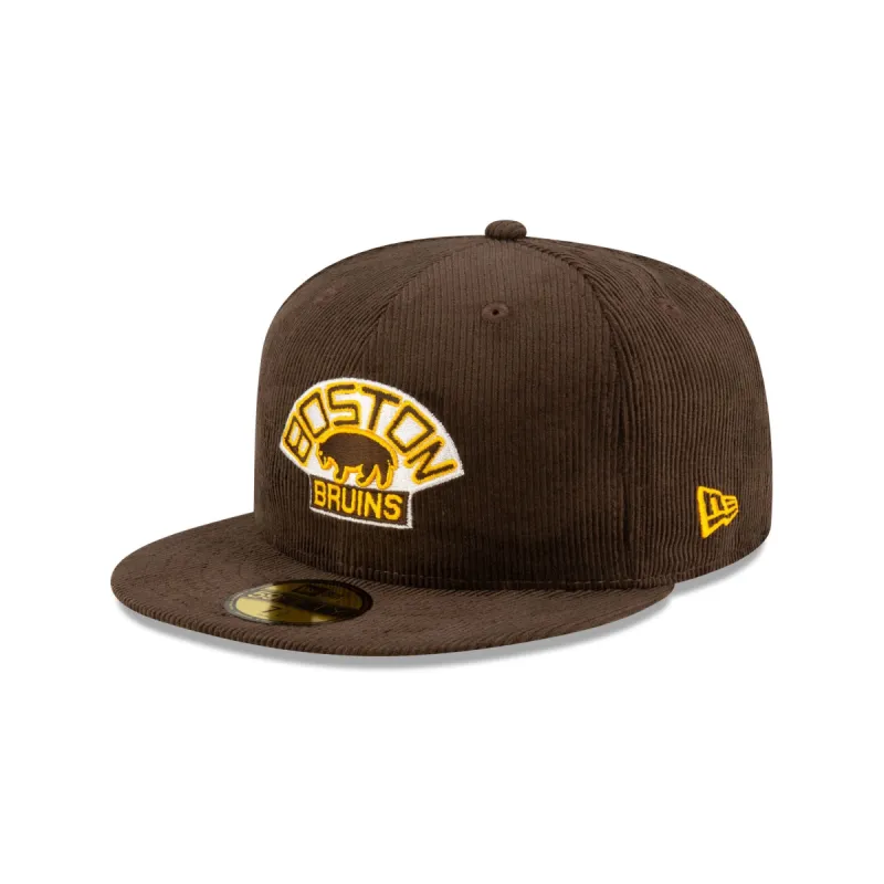 Just Caps Corduroy Boston Bruins Historic 59FIFTY Fitted Hat sold by New Era