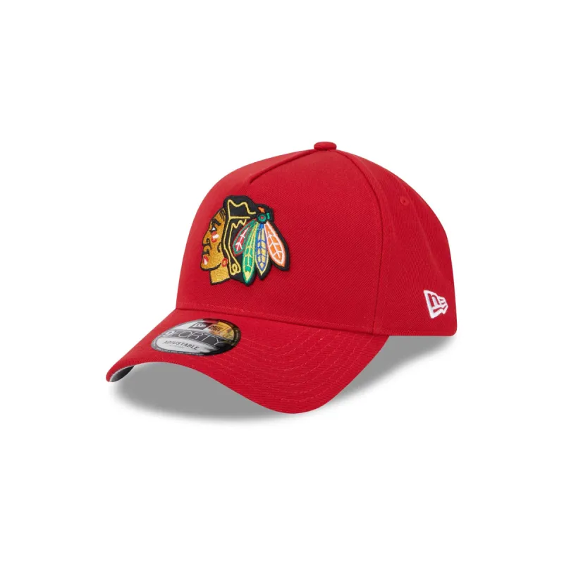 Chicago Blackhawks Red Team 9FORTY A-Frame Snapback Hat sold by New Era