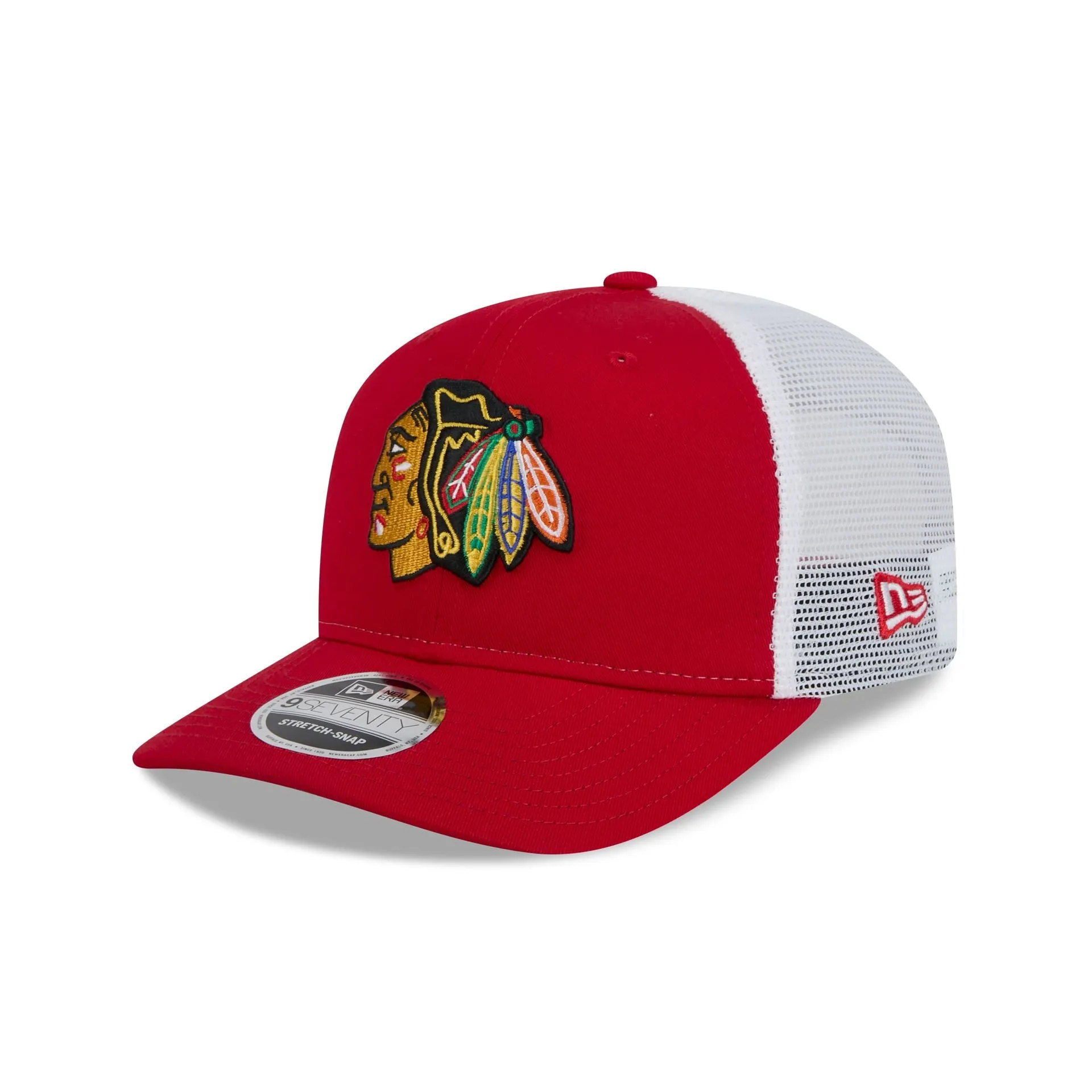 Chicago Blackhawks Red Team 9SEVENTY Trucker Hat sold by New Era