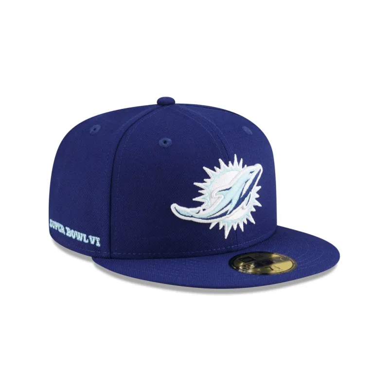 Just Caps Dark Royal Miami Dolphins 59FIFTY Fitted Hat sold by New Era