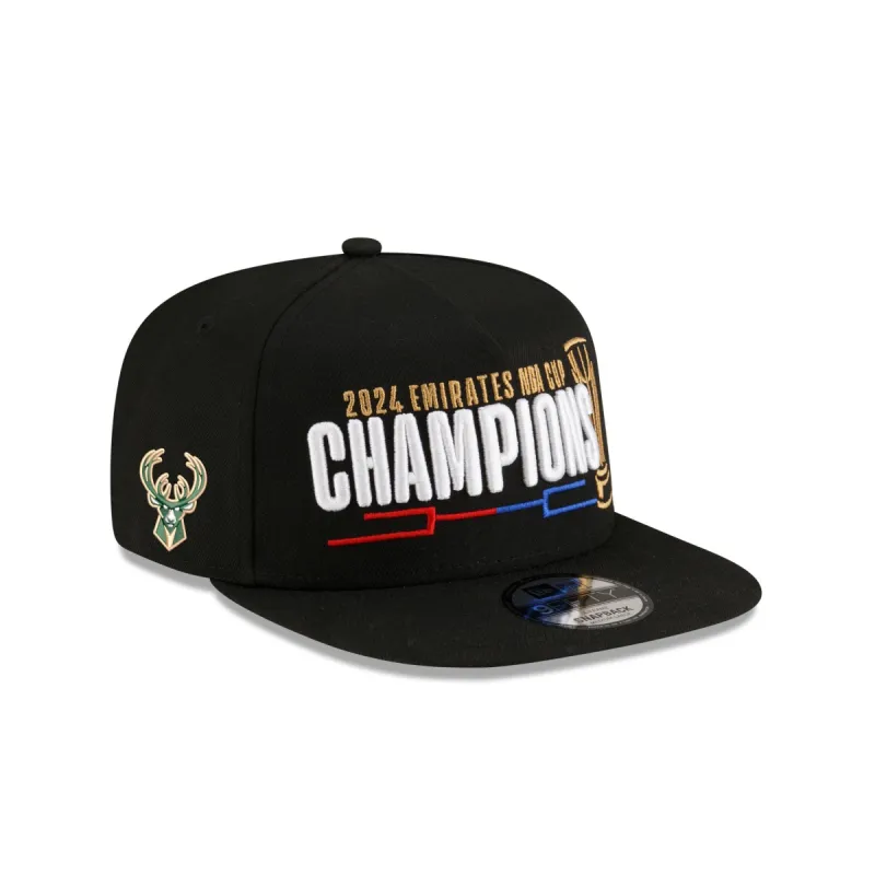 Milwaukee Bucks 2024 Emirates NBA Cup Champions 9FIFTY A-Frame Snapback Hat sold by New Era