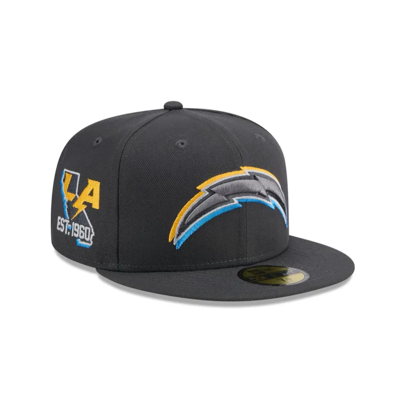 Los Angeles Chargers 2024 Draft Gray 59FIFTY Fitted Hat sold by New Era