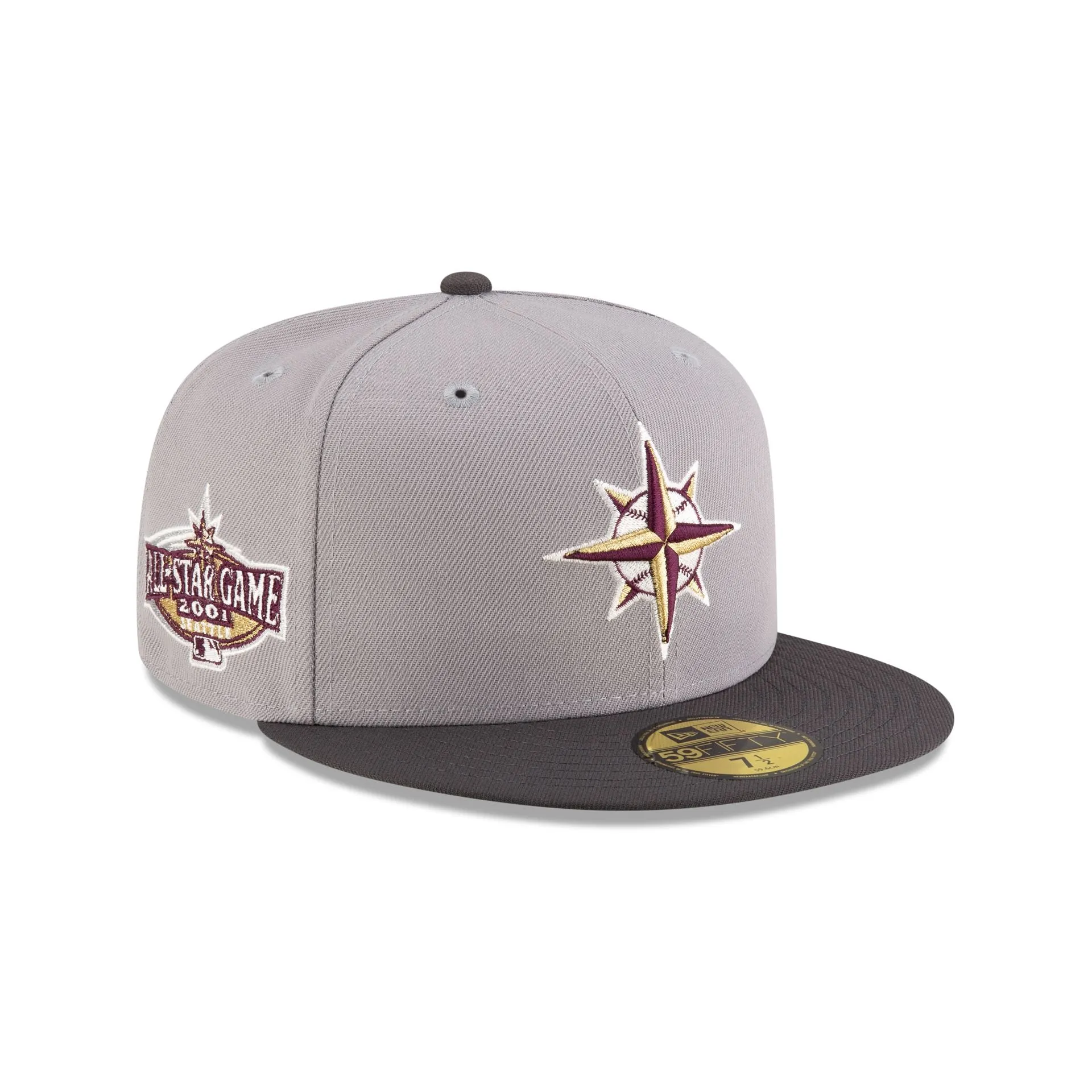 Just Caps Graphite Maroon Seattle Mariners 59FIFTY Fitted Hat sold by New Era